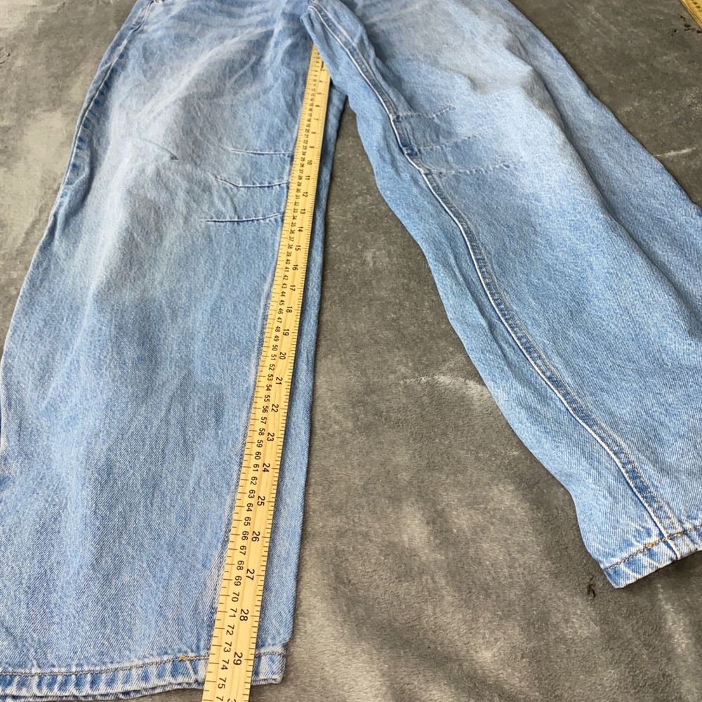 Wild Fable Barrel Jeans Women 6 Light Wash Blue High Rise Curved Leg Articulated - Picture 10 of 14